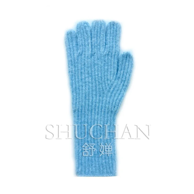 Homemade wool blended solid gloves womens autumn and winter atmosphere soft touch screen Korean knitted gloves 251023