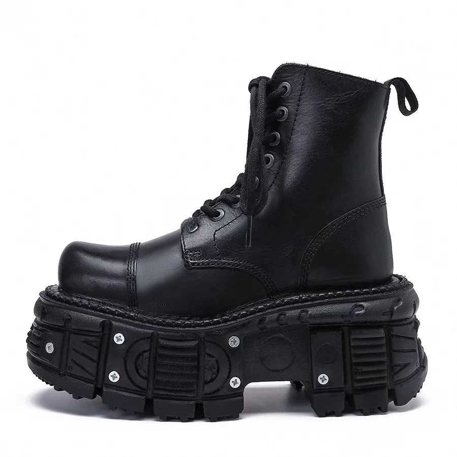 Leather Heightened 10cm Thicksoled Mens Hightop British Style 2025 New Trendy Mens Boots Ruffian Handsome W251024