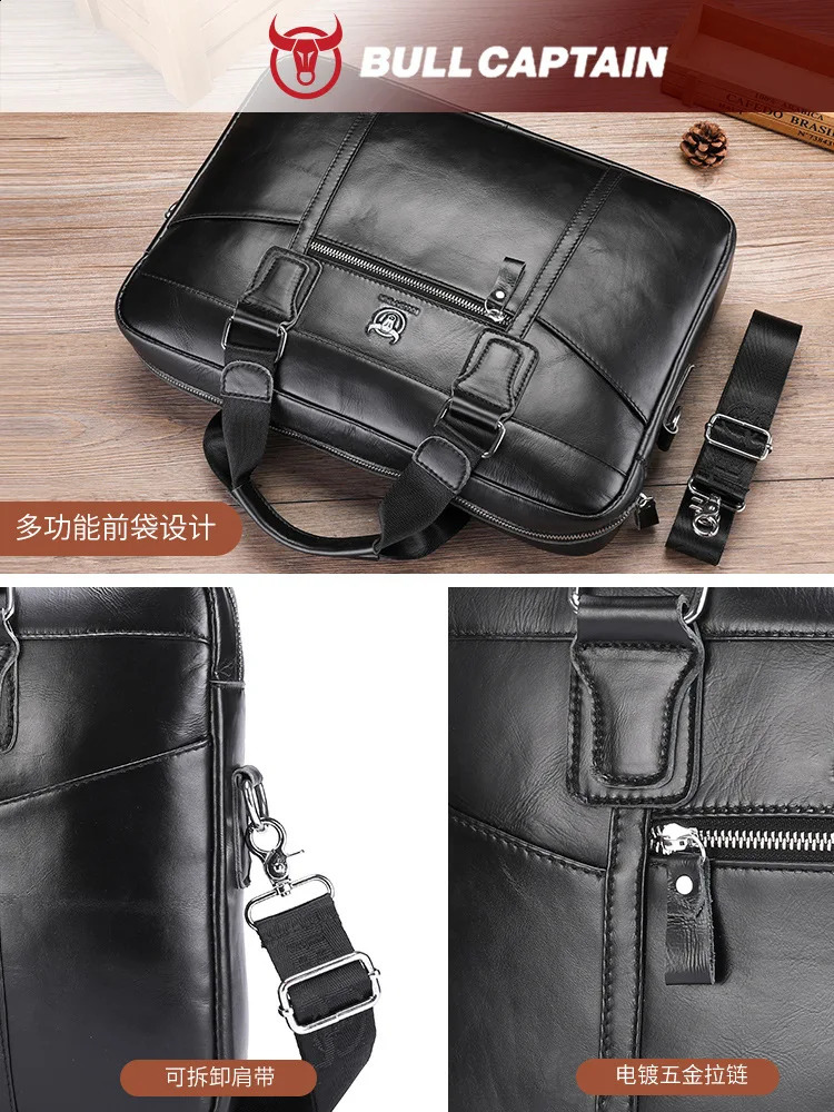 Genuine Leather largecapacity laptop Bag fashion men handbag official document bag cowhide business shoulder crossbody 251018