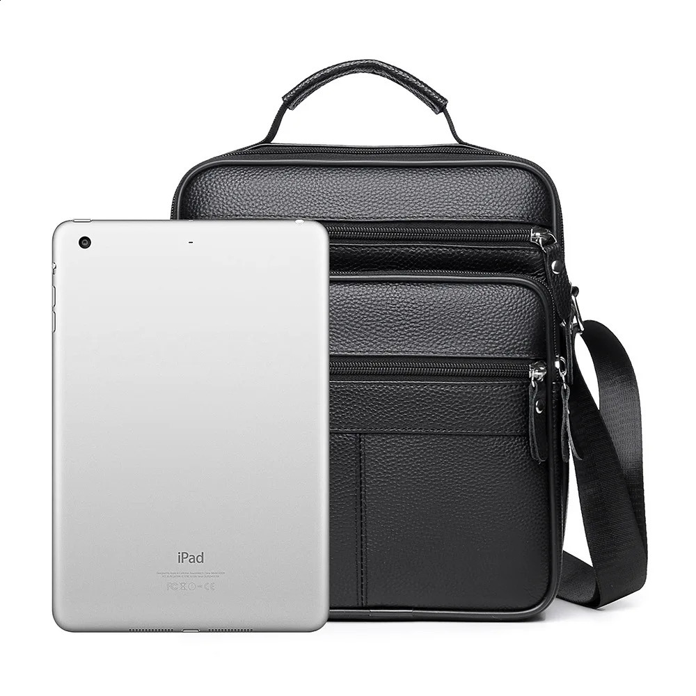 2025 Genuine leather cowhide business Mens singleshoulder crossbody bag for men casual daily large capacity message 251018