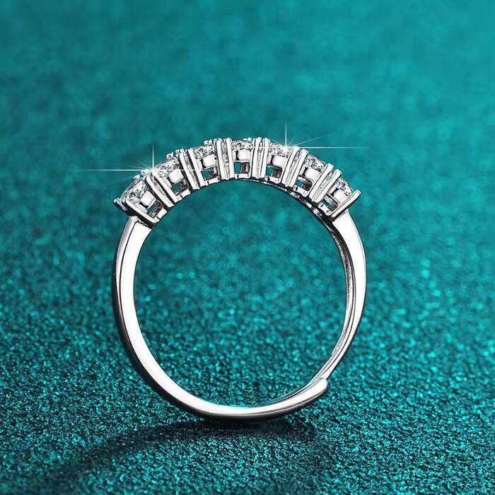 Vvs Clarity Moissanite Diamond Ring Super Flashing S925 Silver Trendy Jewelry Open Adjust Rings for Lady Wedding Gift