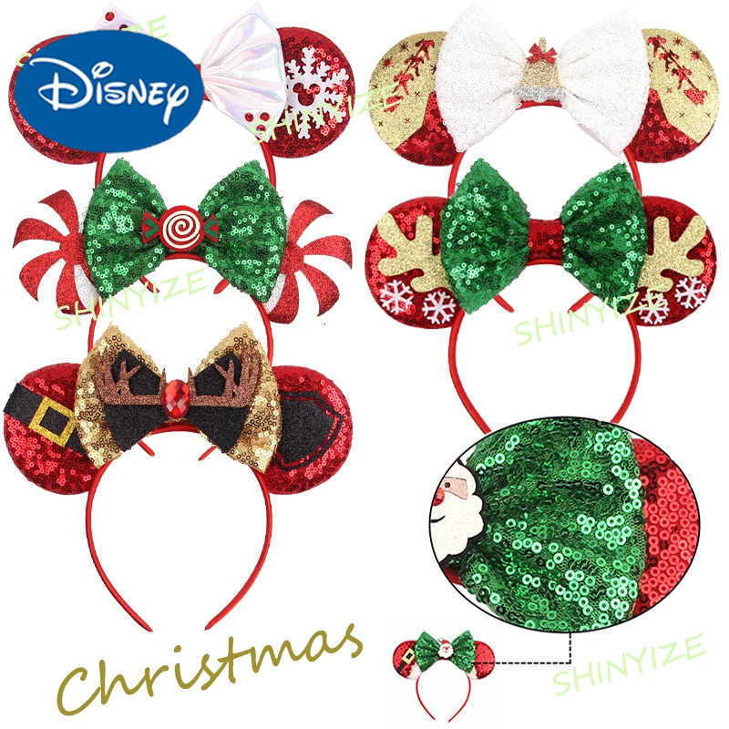 Disney Christmas Cute Mouse Ear Headband for Girls - Festive Holiday Accessory with Adjustable Band