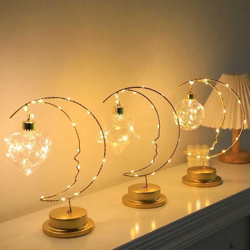 Table Lamp LED Bedroom Decoration Lamp BatteryUSB Powered Moon Star Bedside Lighting Fixture For Desktop Night Lights C251115