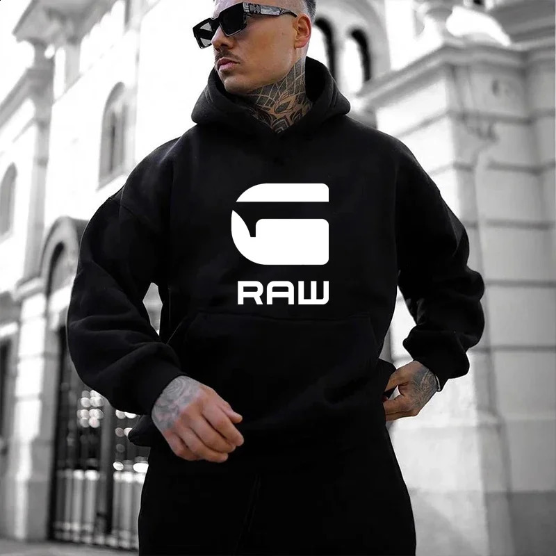 SpringAutumn Mens Hooded Jogging Gym Fitness Sports Leisure Hoodie Street Fashion Y2K Clothing Printed Neutral Long Sleeve Top 251018