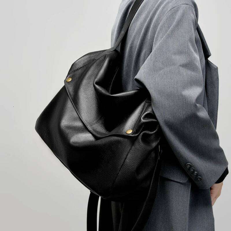 Burminsa Cowhide Genuine Leather Soft Large Hobo Shoulder Bags For Women 2025 Designer Big Messenger Tote Ladies Handbags