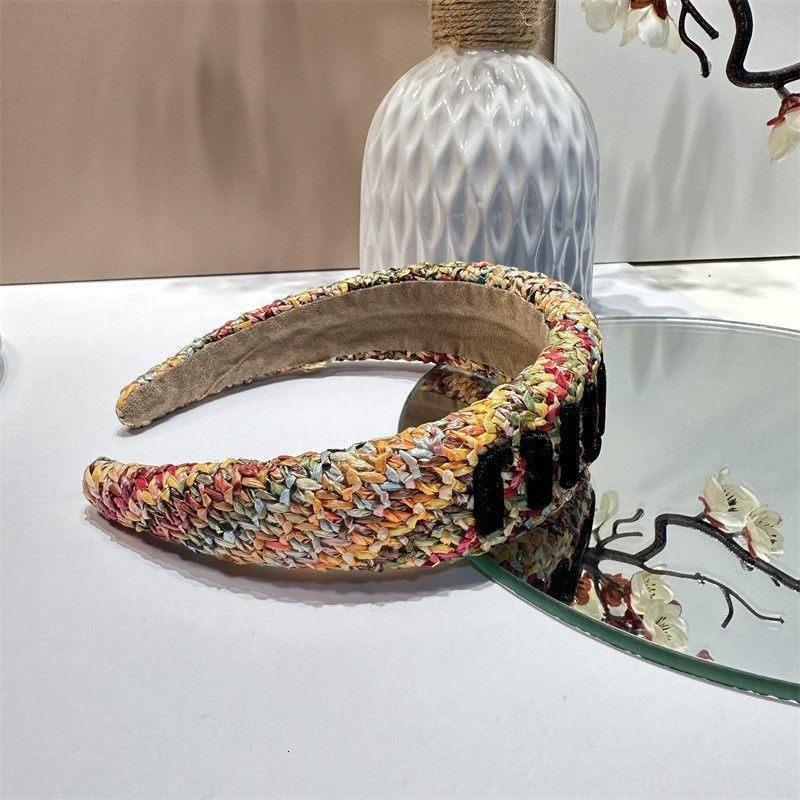 2025 new Lafite Embroidered Letter Headband Designer Jewelry Summer Women Hairband Wide-Brimmed Headwear Hairjewelry Accessories Free shippi