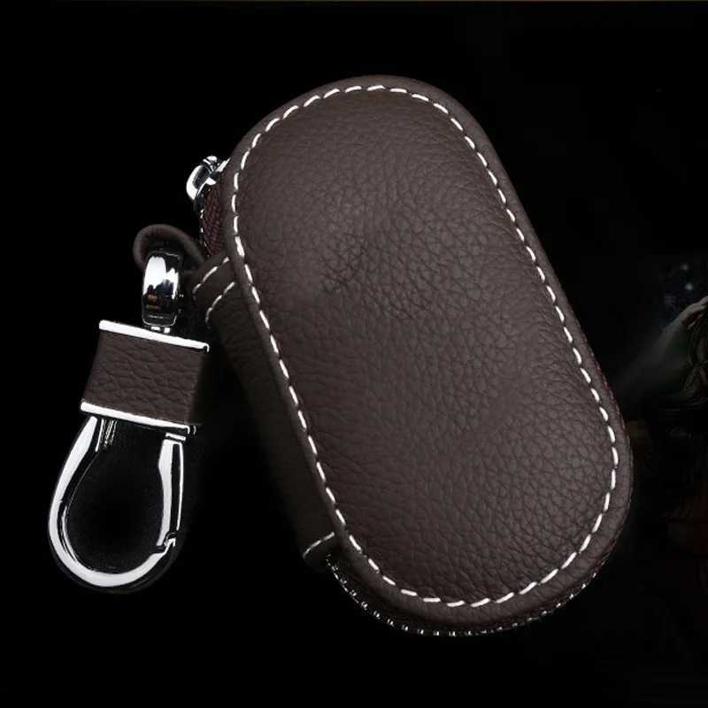 Leather Car Key Case Zipper Keychain Cover with Card Slot Housekeeper Organizer for Men Women Gift Ready Z251023