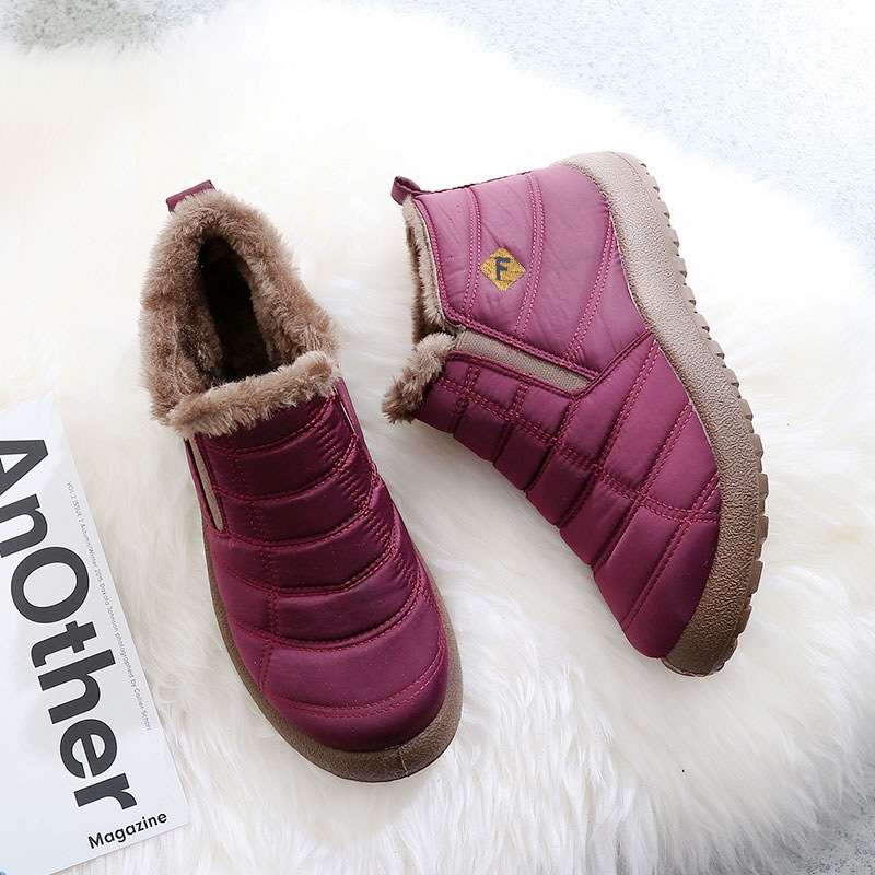 Winter designer fashionable men's cotton shoes high top warm wool snow boots umbrella cloth large cotton shoes lightweight couple cotton shoes