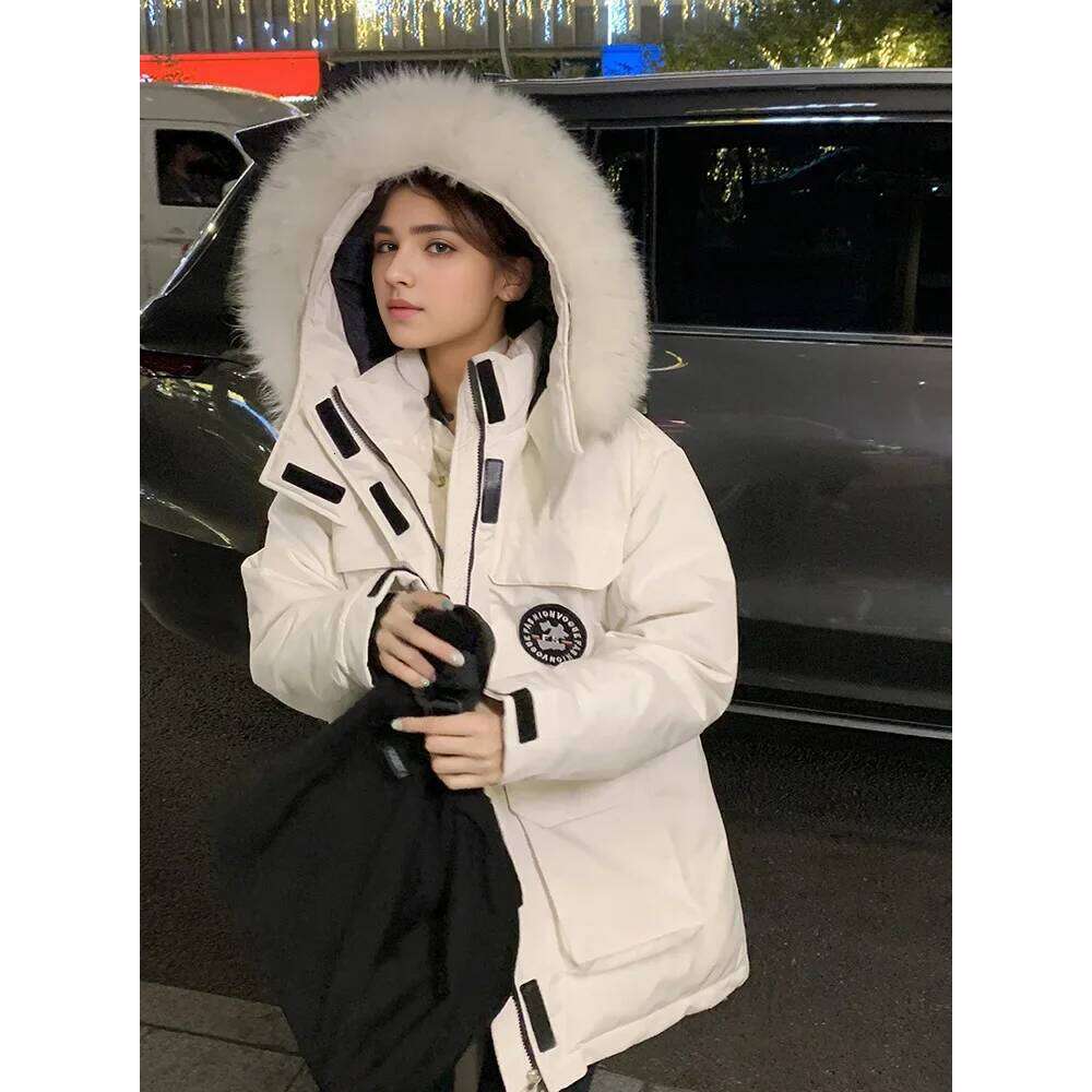 2025 New Tooling Down Cotton Jacket Women's Thick Couple Design Sense Fur Collar Parkas Coat Women Winter
