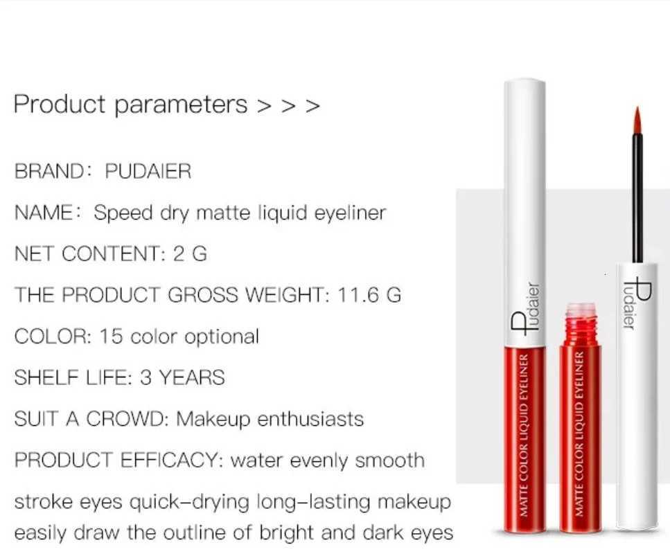 Free Shiping Matte Quick Drying High Pigment Eye Liner Pen Makeup Colorful Liquid Eyeliner Waterproof Long Lasting Liner PencilL251024