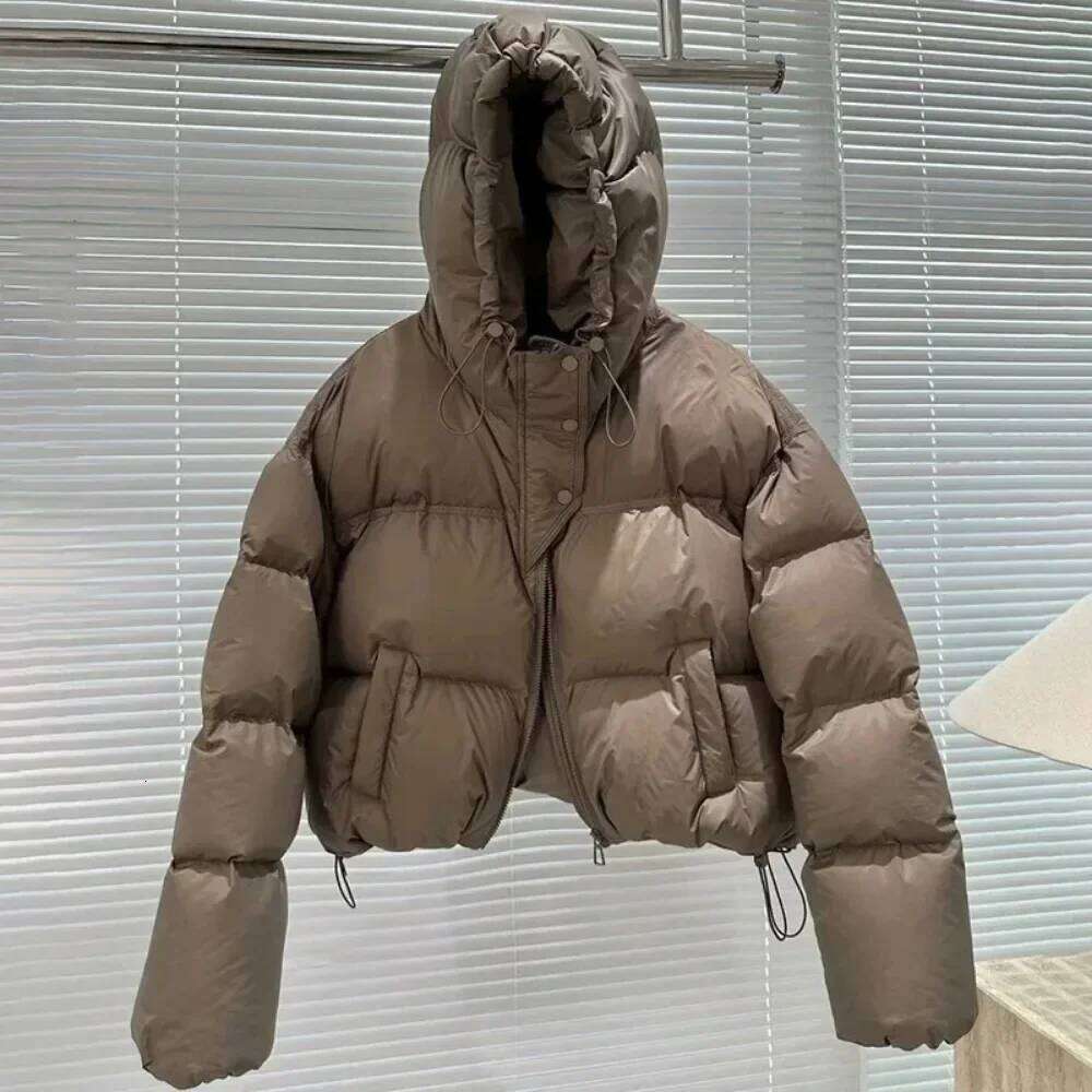 2025 New Fashion White Duck Down Jacket Hooded Women Autumn Winter Warm Over Size Casual Short Thick Outwear Female Coats Designer Women
