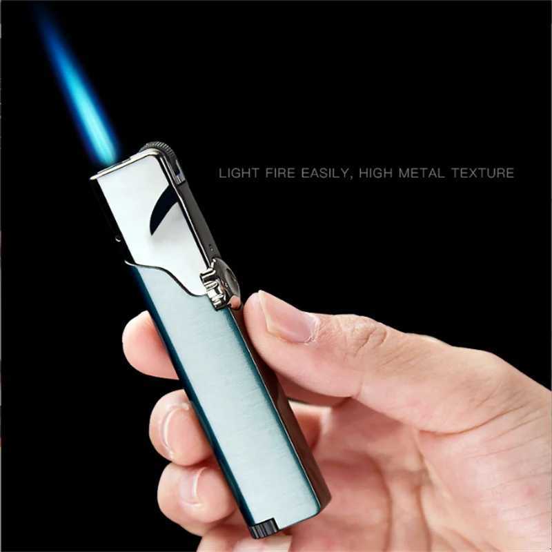 Metal Windproof Butane Gas Lighter Personality Rotary Switch Grinding Wheel Ignition Jet Flame Portable Smoke Accessories Gadget1 D251024