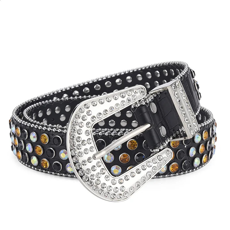 Goth For Rhinestone Belts Women PU Leather Strap For rhinestone Belts Western Cowboy Y2K Girls Fashion Belt For Jeans Men 251013