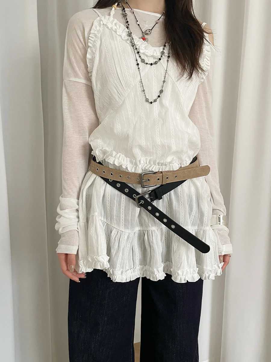 Retro Simple Hollow Out Belt For Women Matte Casual Hot Girl Style With Half Skirt Versatile Fashion Personal Belt W251024