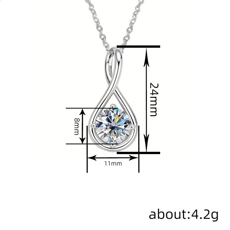 925 Sterling Silver Round Cubic Zirconia Pendant Necklace Fashion Silver Necklace Jewelry for Women 251023