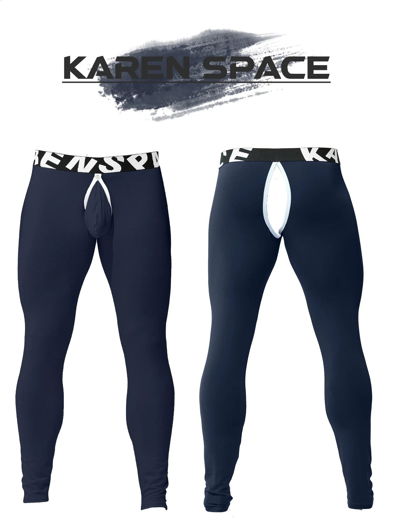 Men Thermal Underwear Winter Warm Long Johns Pants Sexy Open Crotch Butt Penis Pouch Backless Soft Legging Tights 251018