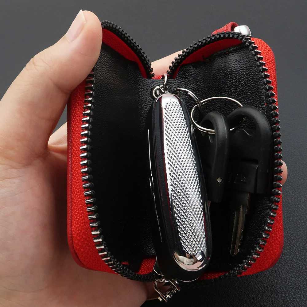 Men Key Holder Housekeeper PU Leather Car Key Wallet Keys Organizer Women Keychain Cover Zipper Key Case Bag Unisex Pouch Purse Z251023