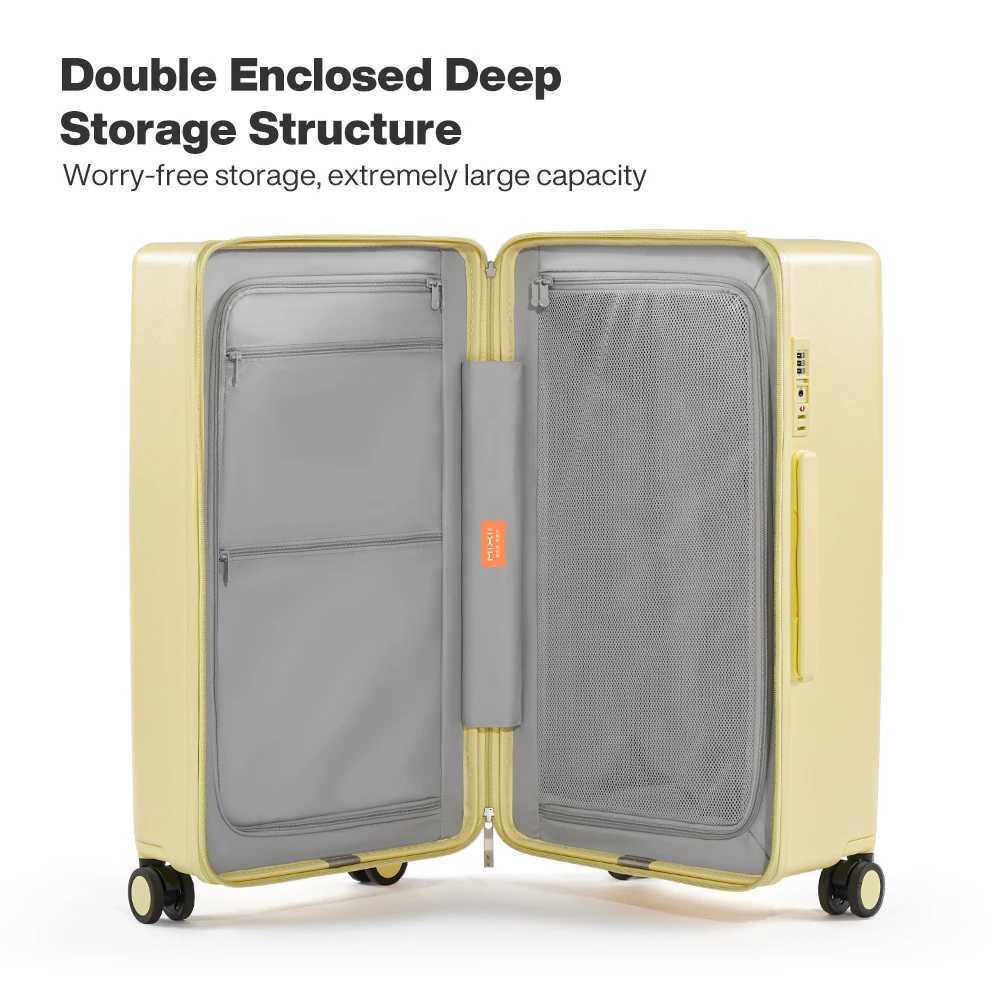Mixi LargeCapacity Suitcase 24 26nch Checked in Rolling Wheels PC Luggage TSA Lock Trolley Case Travel Suitcases Trunk M9301W251024