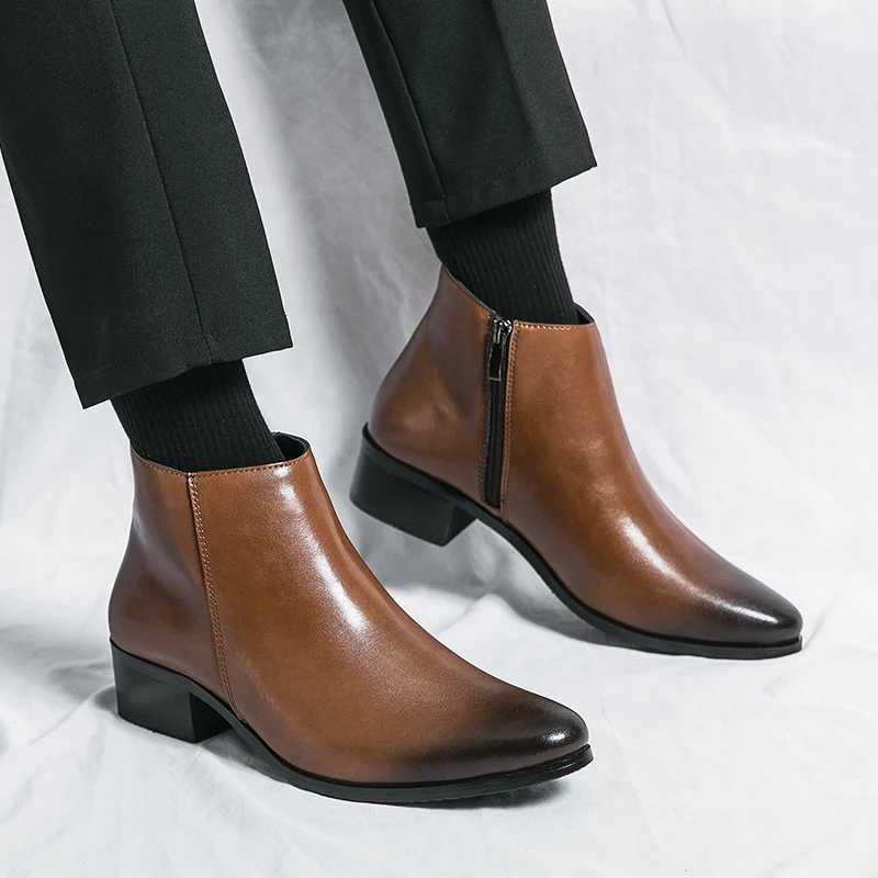 MAEDEF New Mens Shoes High Quality Brand Retro Comfortable Leather Waterproof Ankle Boots 2024 Fashion Black Brown Mens Boots W251024