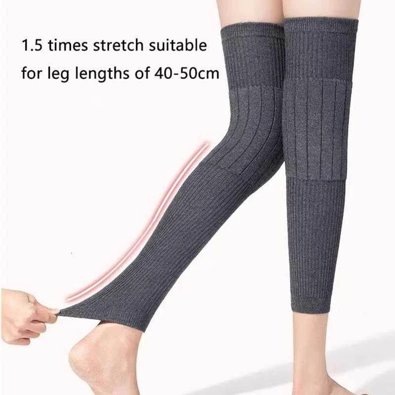 1 Pair Thermal Cashmere Knee Leg Warmers Stretchy Knee Brace Winter Warm Leg Sleeves Kneepads Muscle Joint Care Knee Support PadW251024
