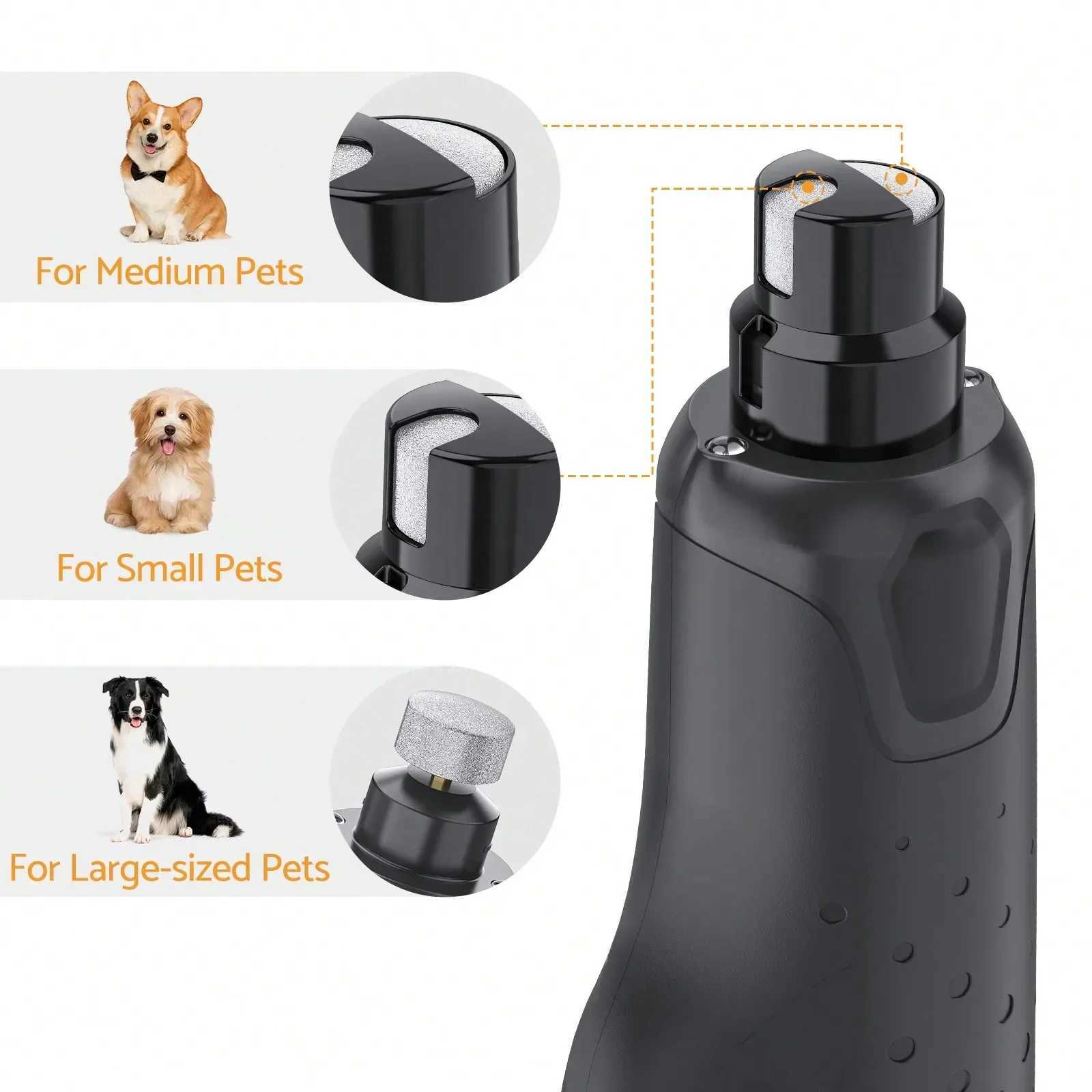 Pet Dog Nail Grinders Quiet 6 Speed USB Rechargeable Electric Dog Nail Trimmer with 2 LED Lights for Large Medium Small Dogs Z20251024
