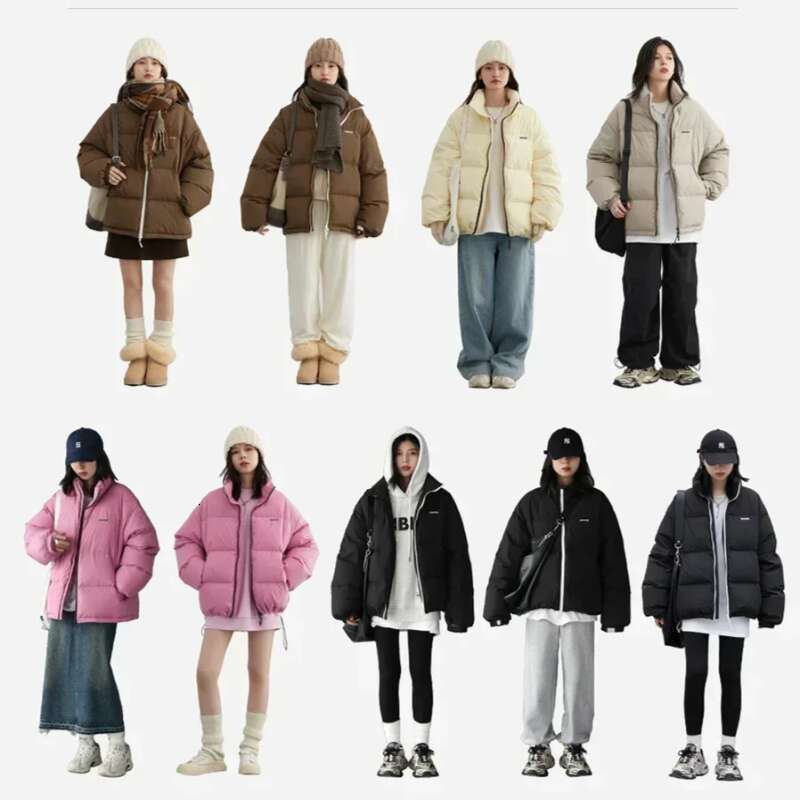 Women Coats Streetwear Solid 90 White Duck Stand Collar Female Down Jacket Warm Ladies Overcoat Winter 2025