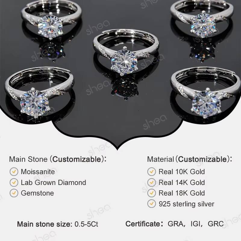 Factory Wholesale Custom Au750 Solid Gold Moissanite Engagement Ring 10K 14K 18K Long Cushion Shape Crushed Solitaire Ring