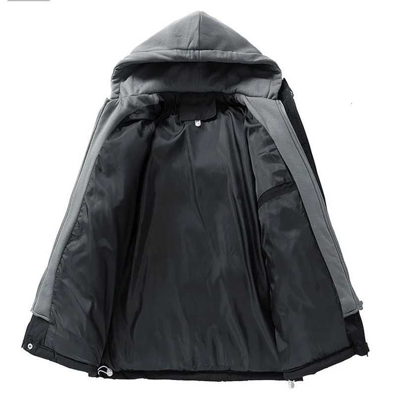 2025 Mens Warm Parkas Casual CottonPadded Jacket Winter Men Trendy Fake Twopiece Hooded Bread Cottonpadded Jackets Coats Z251024