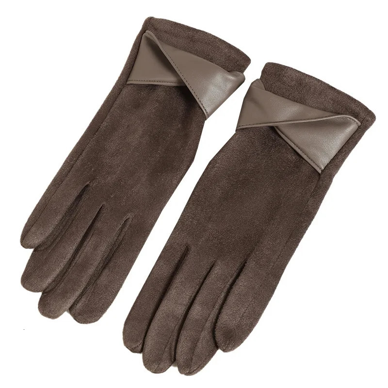 Korean version of warm gloves for womens winter fashion simple temperament and velvet anti cold touch screen riding windproof 251023