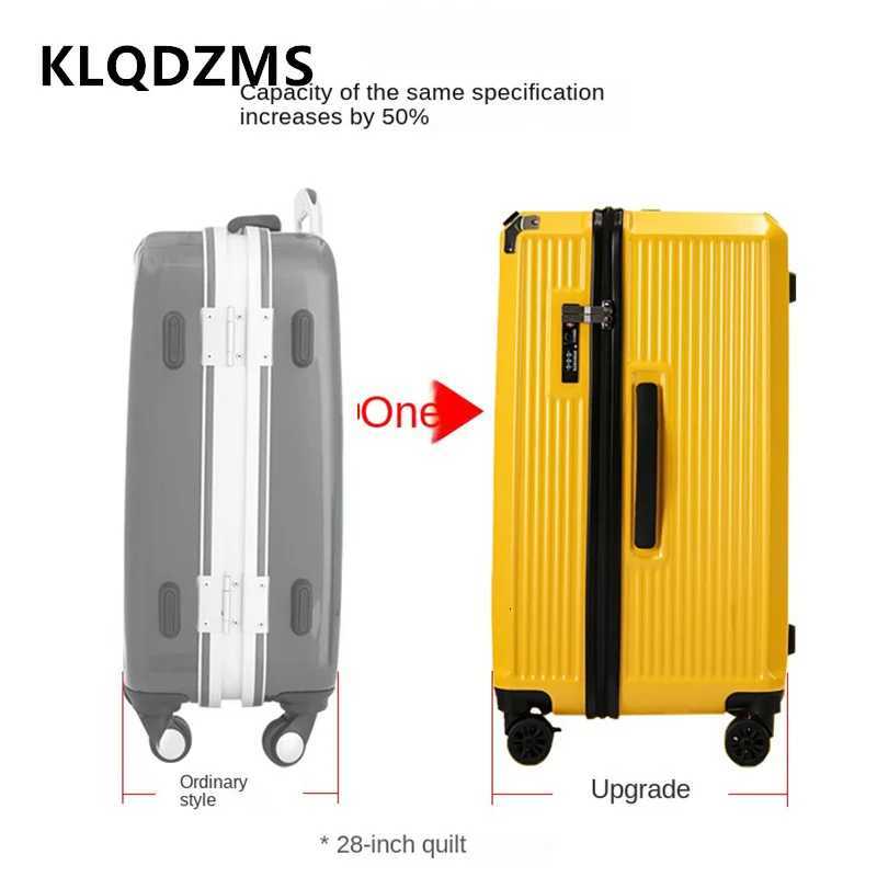 KLQDZMS Womens Suitcase Highquality Largecapacity Trolley Case ABS PC Family Travel Essentials Mens with Wheels LuggageW251024