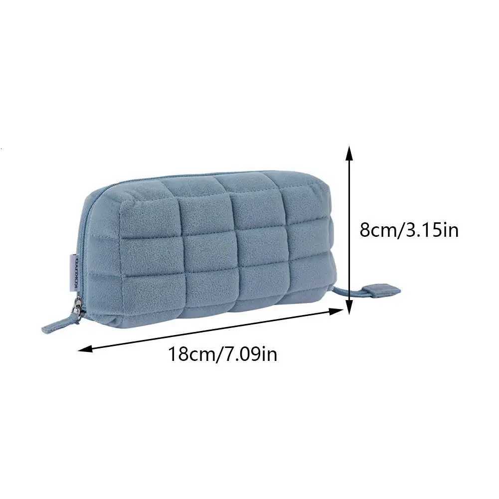 Pillow Shape Soft Makeup Bag Multifunction Quilted Simple Pen Pouch Large Capacity Creative Pencil Box Cotton Makeup Storage BagT251024