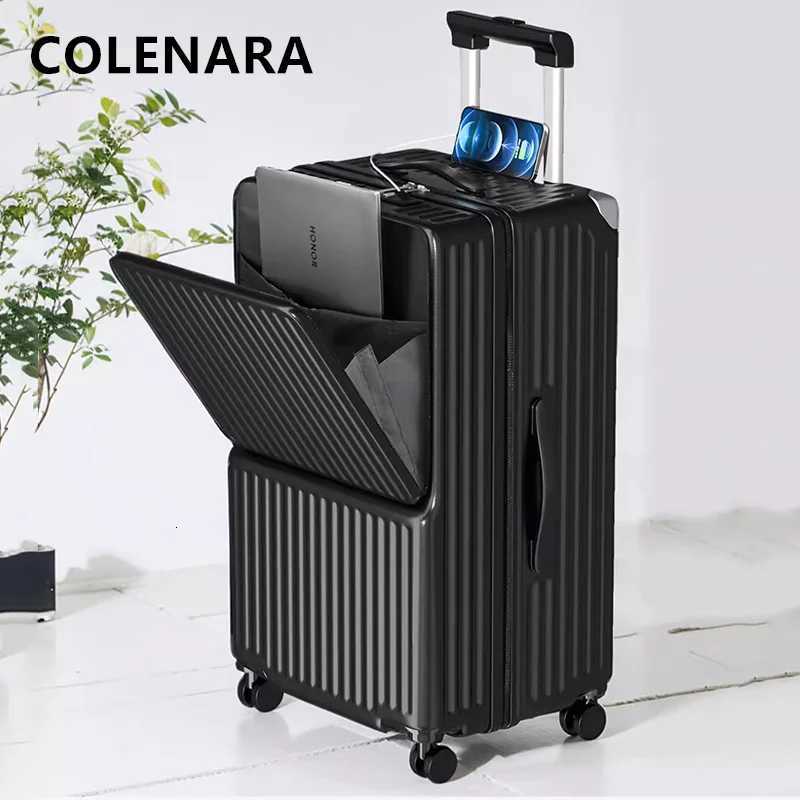 COLENARA 24262830 Inch Large Capacity Luggage New Front Opening Laptop Bag Trolley Style Travel Bag PC Rolling SuitcaseW251024