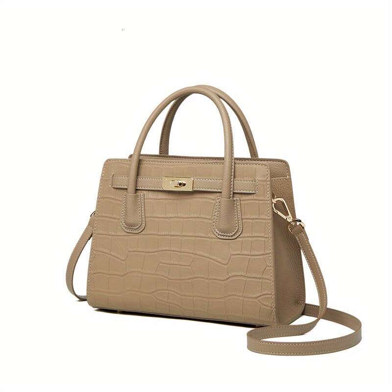 Genuine Crocodile Genuine Leather Crocodile Pattern Handbag High-Quality Hard-Shell Tote | Women's Fashion Versatile Large Capacity Travel Bag
