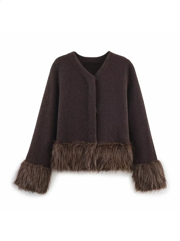 Women Autumn Fashion Splicing Jnitting Knitted Cardigan Retro Long Sleeve Chic SingleBreasted Coat Outerwear 251023