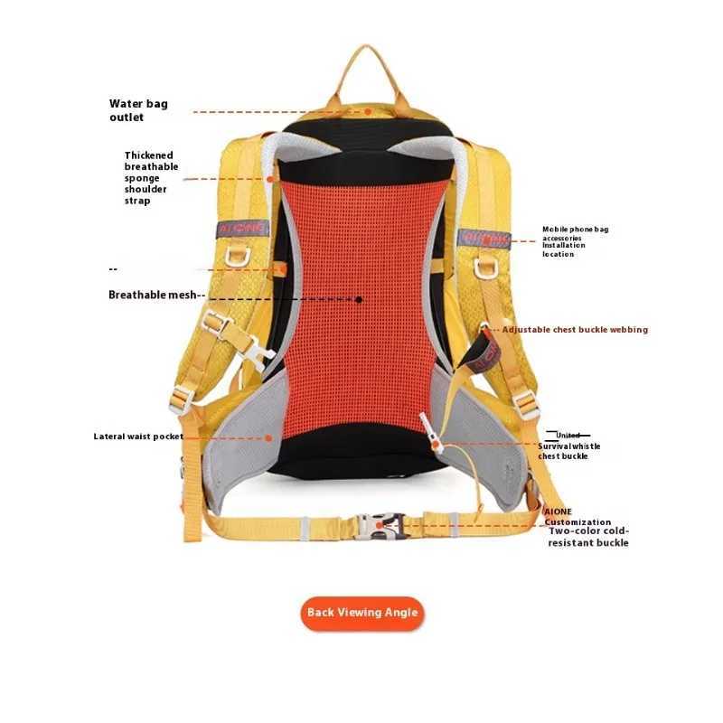 Classic Design Outdoor Backpack 25L Water Resistant Nylon External Frame Backpacking Camping Travelling Hiking Backpack J251024