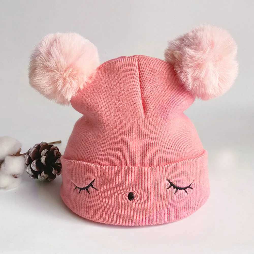 Childrens Cap Baby Hat Toddler Knitted Crochet Beanie Caps Boys Girls Cute Winter Warm Hats For Kids 03 YearsL251024