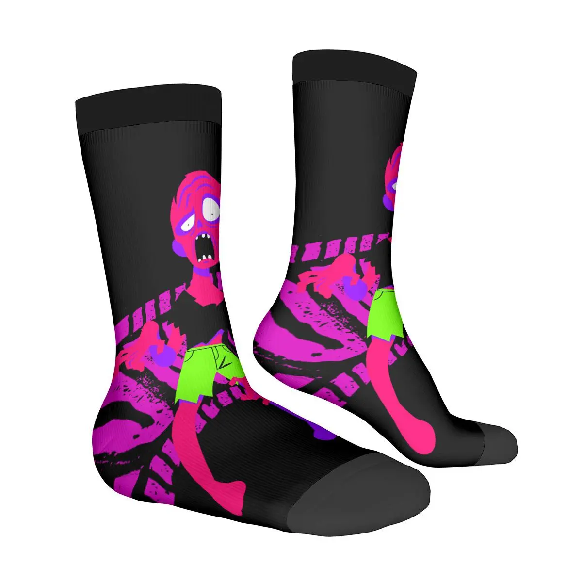 DHgatepod Contrast Color Athletic Socks - Moisture-Wicking Polyester Blend with Cushioned Sole & Modern Color Block Design