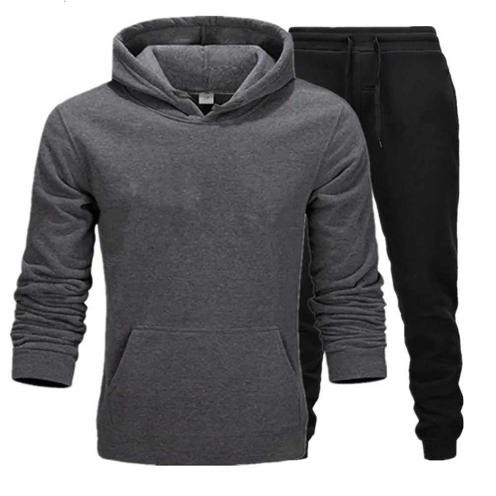 2025 winter hoodies suits men fashion Fleece red hoodie black Brand pants Casual Jogger suit tracksuit sweatshirt woman pulloverT251024