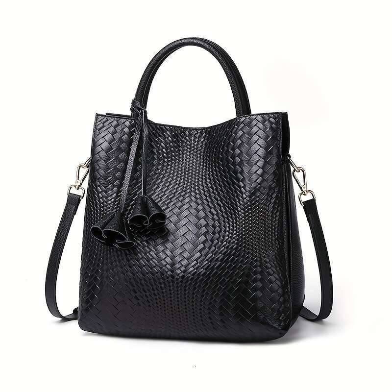 Eegant Handbag Eegant Leather Handbag For Women | Large Capacity, Adjustabe Shouder Strap, Pattern, Back/Bue/Red, Poyester Lined Interior, Tasse
