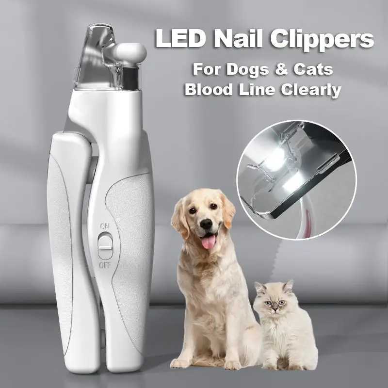 Pet Nail Clipper with LED Light Dog Cat Special Blood Line Scissors Multifunction Nail Trimmer Pet Cleaning Grooming Supplies Z20251024