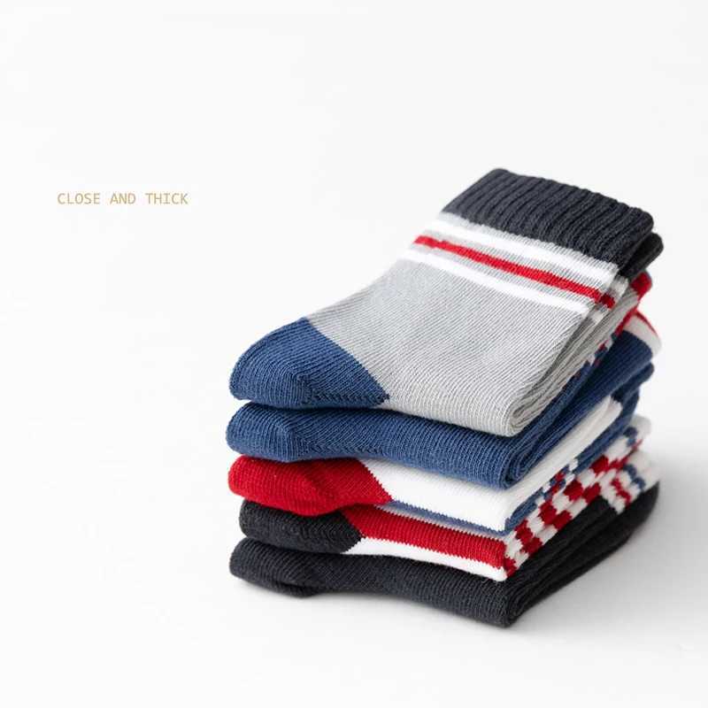 5Parislot Kids Socks Autumn Winter Cotton Baby Socks Red Star Cool Children Socks Fashion Striped Boys Socks J251024