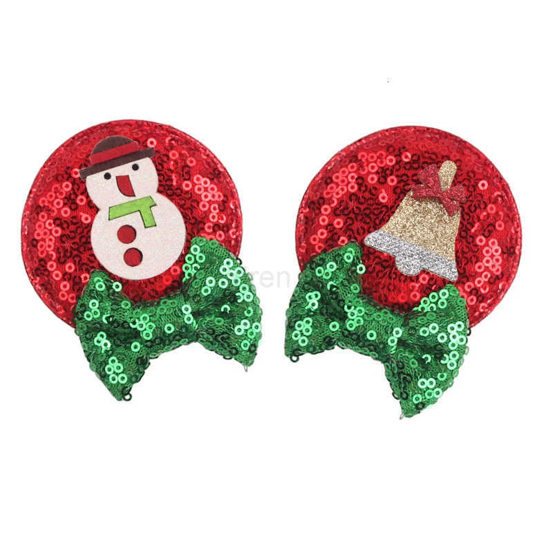 Disney Cute Mickey Christmas Mouse Ear Hair Clip for Kids - Sparkling Holiday Bow Accessory designer