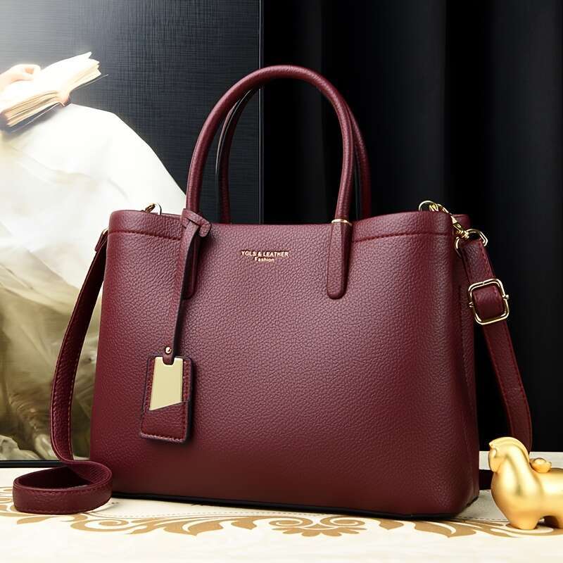 Elegant Black For Wo, Adjustable Strap, Zipper Closure, Polyester Lined, Solid Color, Edge Paint Detail, Versatile Shoulder Handbag