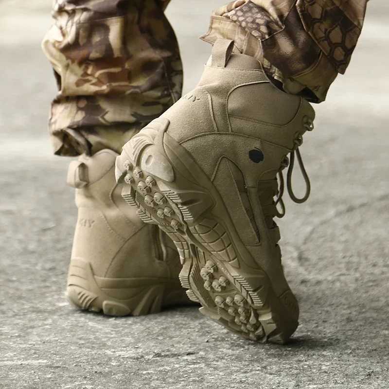 2024 Fashion Mens Desert Combat Boots Outdoor Leather Hiking Shoes Men Hunting Work Safty Boots Mens Short Boots ankle boots W251024