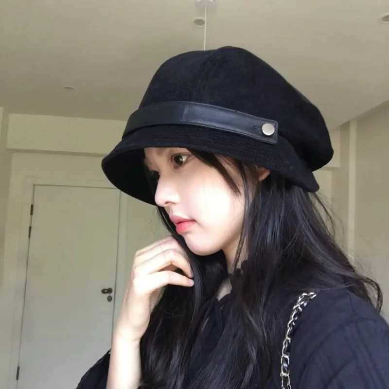 1pc Womens Solid Color Retro Corduroy Bucket HatSuitable for AutumnWinterFashion CommuteUsed As Gift HatBeretEquestrianL251024