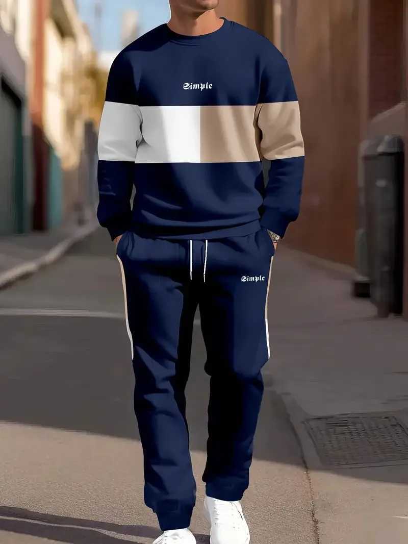 The new mens hoodie set for Spring and Autumn 2025 is a casual fashionable soft and comfortable 3D letter pattern printT251024