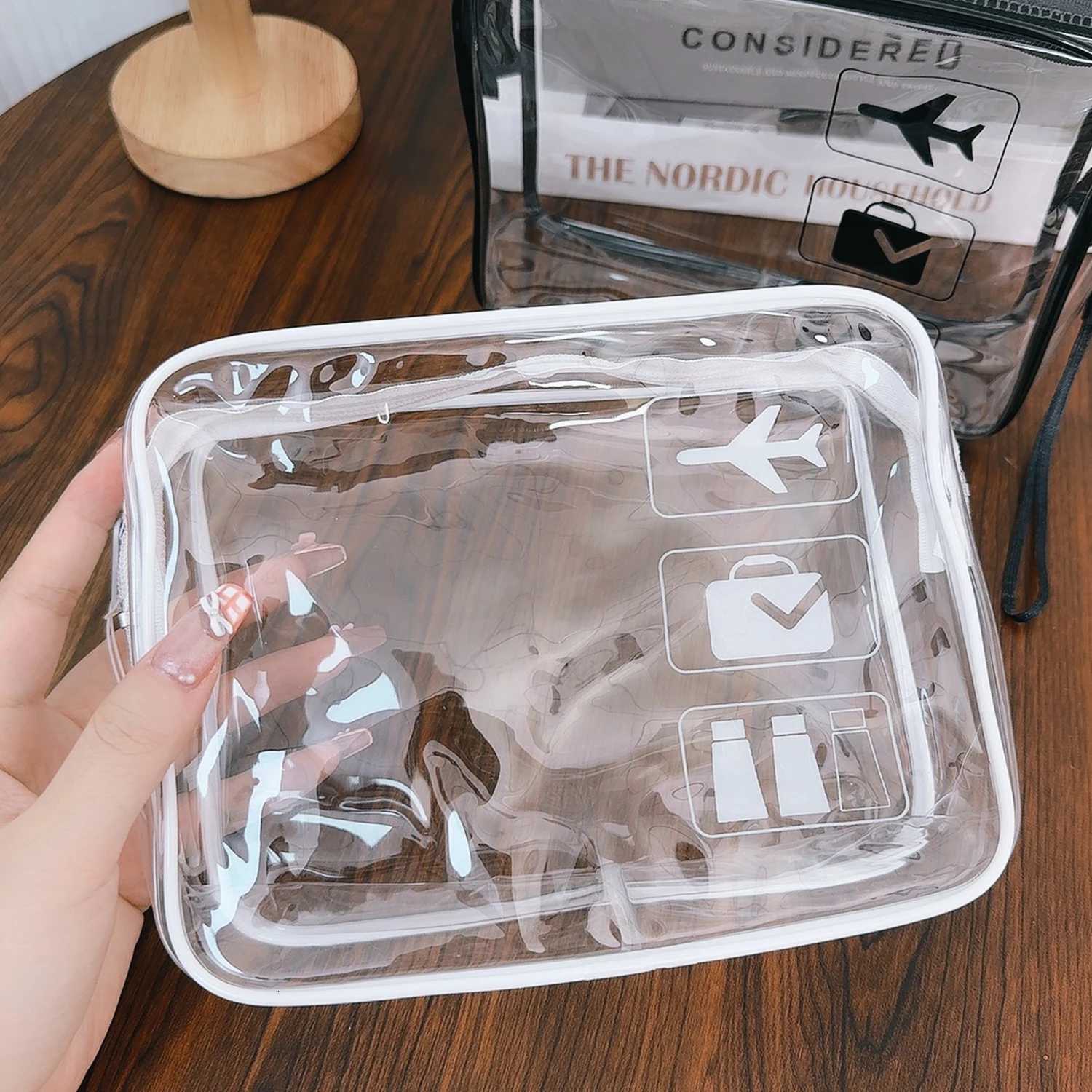 31pcs Transparent Zipper Makeup Bag Organizer Box Men Women Travel Clear Cosmetic Bag Waterproof Toiletry Wash Make Up BagsT251024