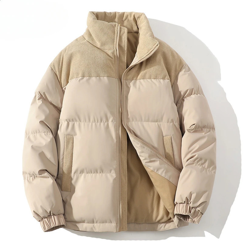 Winter Parkas Jacket Men Women Solid Patchwork Parkas Coat Loose Warm Thick Couple Jacket Korean Outwear Male Unisex Pink Green 251020