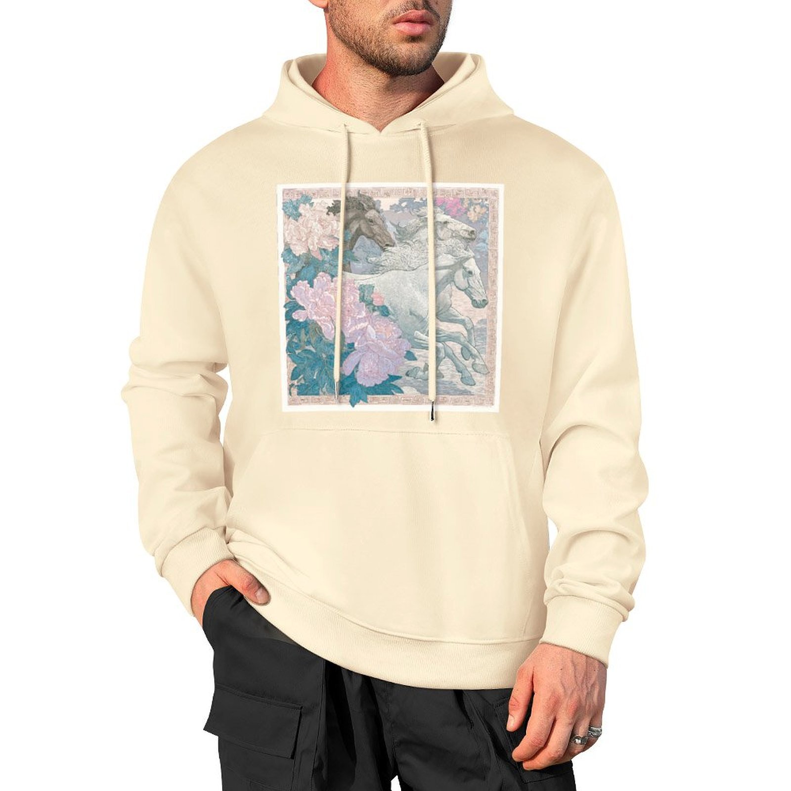 H Designer Fall Winter Hoodie Luxury Horse Print Design Unisex Long Sleeve Streetwear Hip Hop Oversized Fit Hoodie Men's Fashion Apparel H39