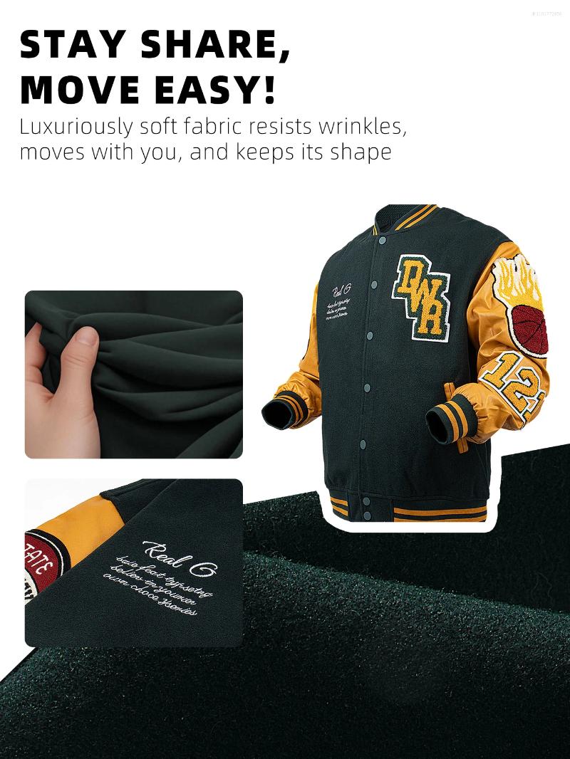 Men's Jackets Mens Casual Jacket Bomber Embroidered Varsity Windbreaker BomberStyle Flaming Basketball Color Block Outwear